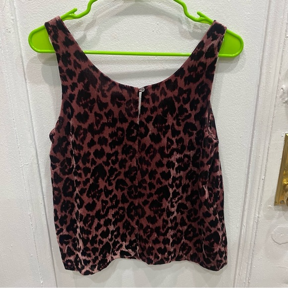 J. Crew Rose Leopard Velvet printed tank top size 2 - Picture 5 of 6